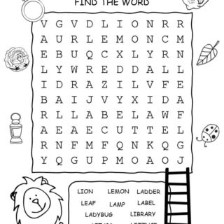 Word Search Puzzle - Words That Start With L | Planerium