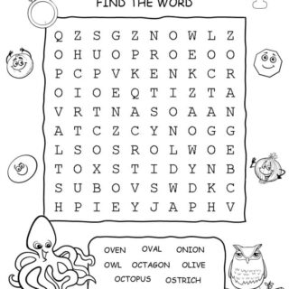 Word Search - Words That Start With O - Ten Words Puzzle | Planerium