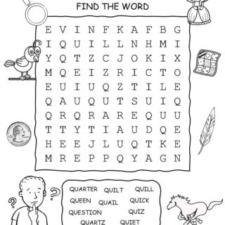 Word Search - Words That Start With Q - Ten Words | Planerium