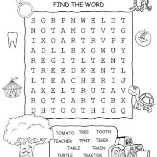 Word Search - Words That Start With T - Ten Words | Planerium