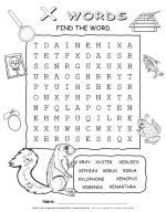 Word Search - Words That Start With X - Ten Words | Planerium
