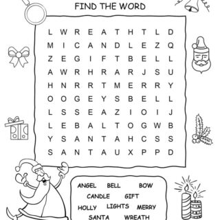 Christmas Word Search with Ten Words | Planerium