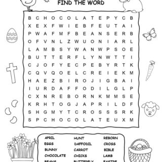 Easter Word Search With Fifteen Words | Planerium