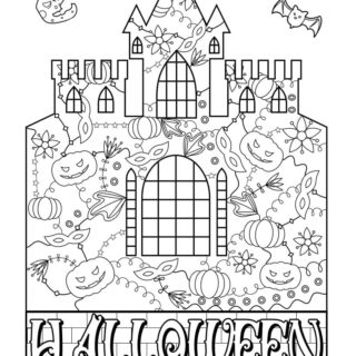 Halloween Coloring Page - Halloween Castle | Planerium