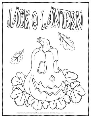 Halloween Coloring Page - Jack-O-Lantern | Planerium