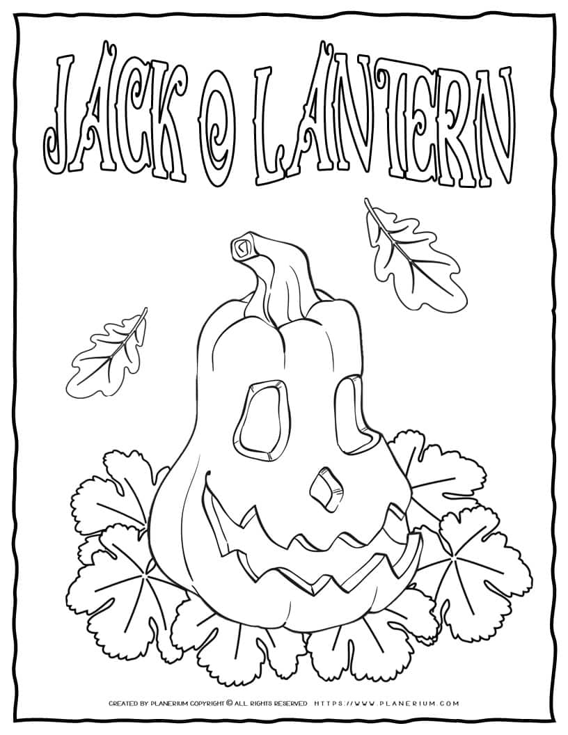 Halloween Coloring Page - Jack-O-Lantern | Planerium