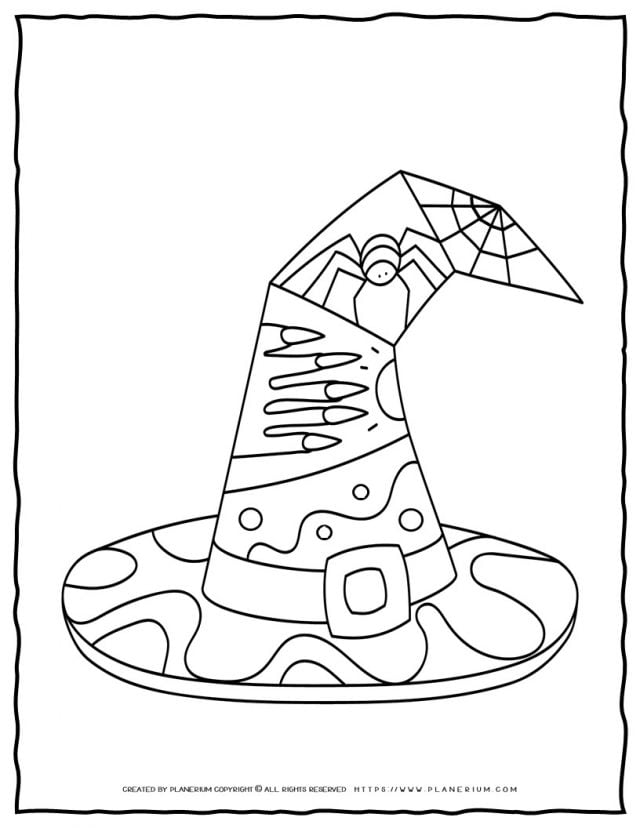 Halloween Coloring Page - Witch Hat | Planerium
