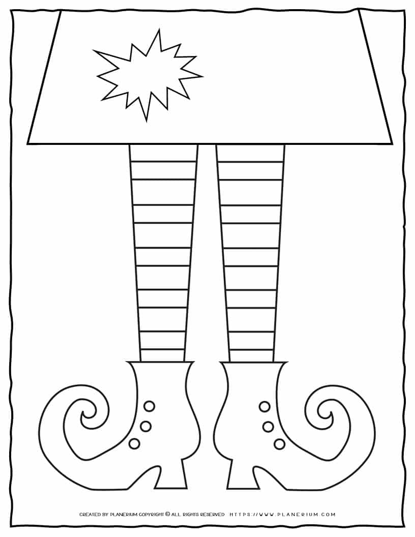 Halloween Coloring Page - Witch Legs | Planerium