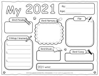 Self-Reflection Worksheet - My Year 2021 | Planerium