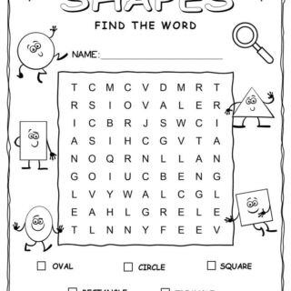 Shapes Word Search With Five Words | Planerium