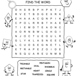 Shapes Word Search With Ten Words | Planerium