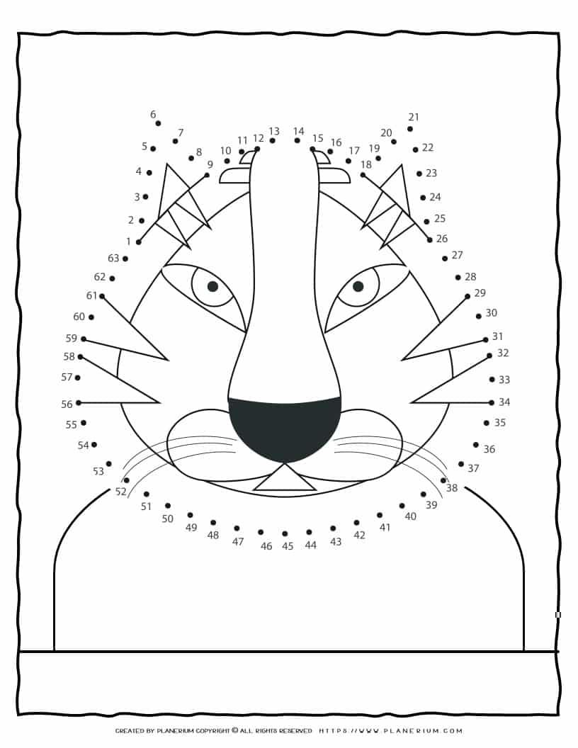 Tiger Face Connect The Dots | Planerium