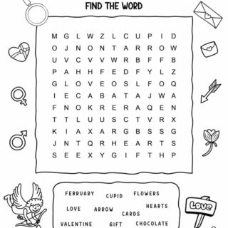 Valentines Day Word Search With Ten Words | Planerium