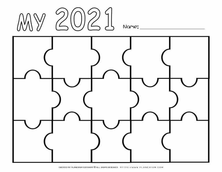 New Year Template - Puzzle Template Reflection My 2021 | Planerium