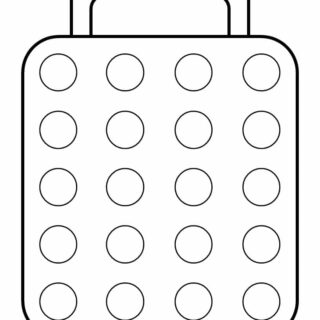Suitcase Template - Big Suitcase with 20 Circles | Planerium