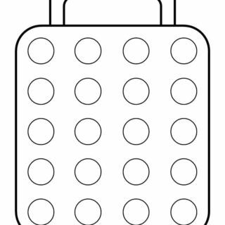 Suitcase Template - Big Suitcase with 20 Circles | Planerium