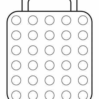 Suitcase Template - Big Suitcase with 30 Circles | Planerium