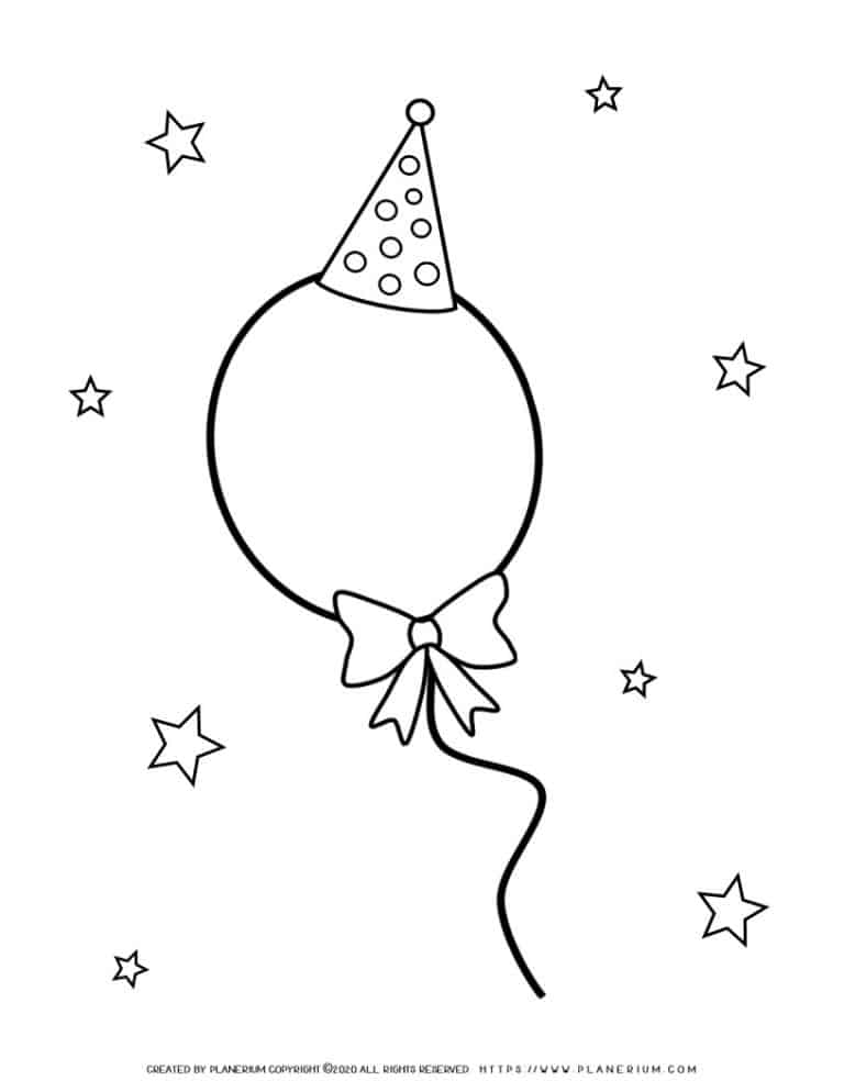 Carnival Coloring Page - Clown Balloon | Planerium