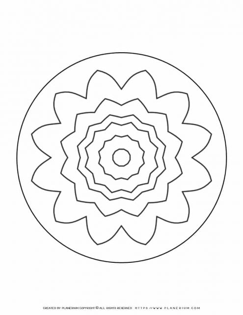 Flower Mandala - Coloring Page -  | Planerium