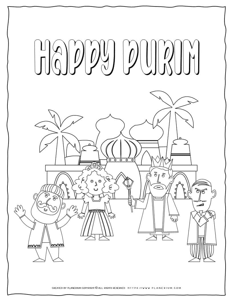 Happy Purim Coloring Page | Planerium