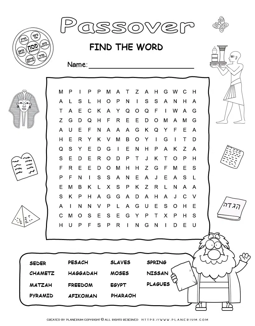 passover-word-search-with-fifteen-words-planerium