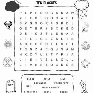Passover Word Search with Ten Words - Ten Plagues | Planerium