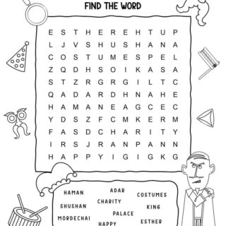 Purim Word Search with Ten Words | Planerium