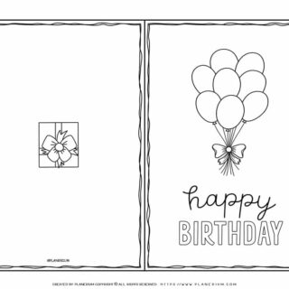 Birthday Card Template - Happy Birthday Balloons | Planerium