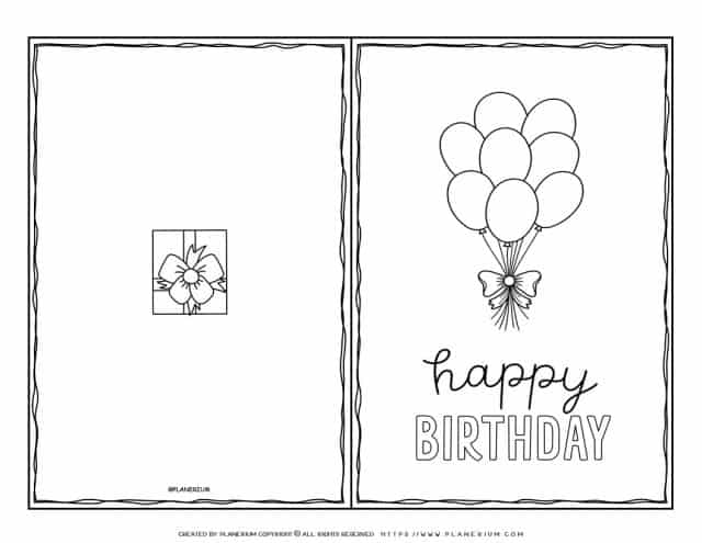 Birthday Card Template - Happy Birthday Balloons | Planerium