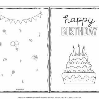 Birthday Card Template - Happy Birthday Cake | Planerium