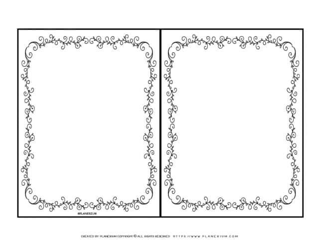 Decorative card template for writing greetings for holidays and birthdays.