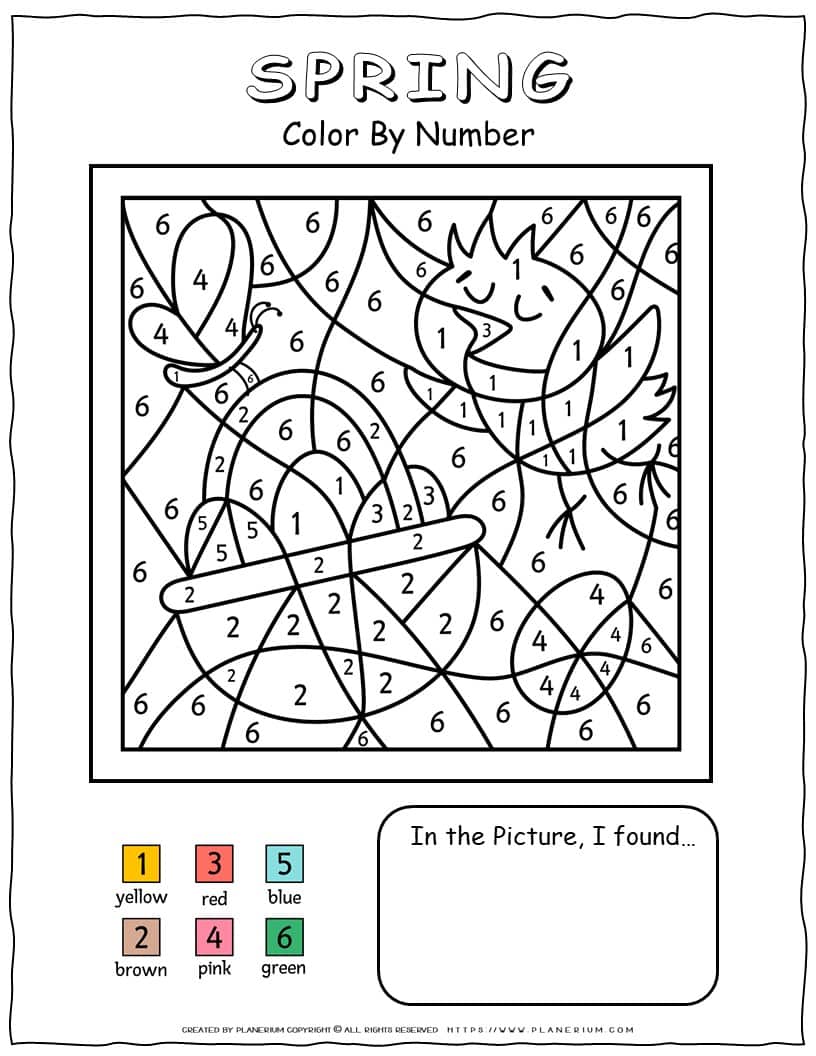 Color by Numbers Printable for the Spring Season | Planerium