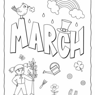 March Month Coloring Page | Planerium
