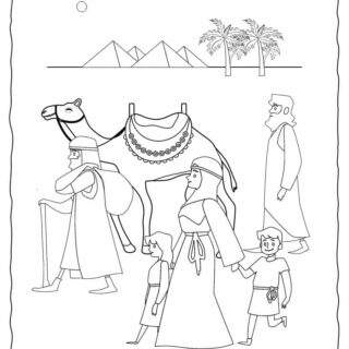 Passover Coloring Page - Exodus From Egypt | Planerium