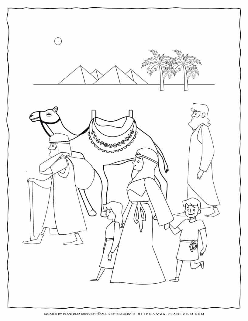 Passover Coloring Page - Exodus From Egypt | Planerium