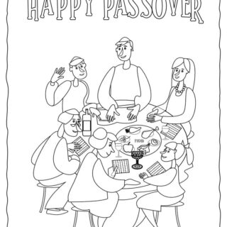 Passover Seder - Coloring Page - Seder Night - Happy Passover | Planerium