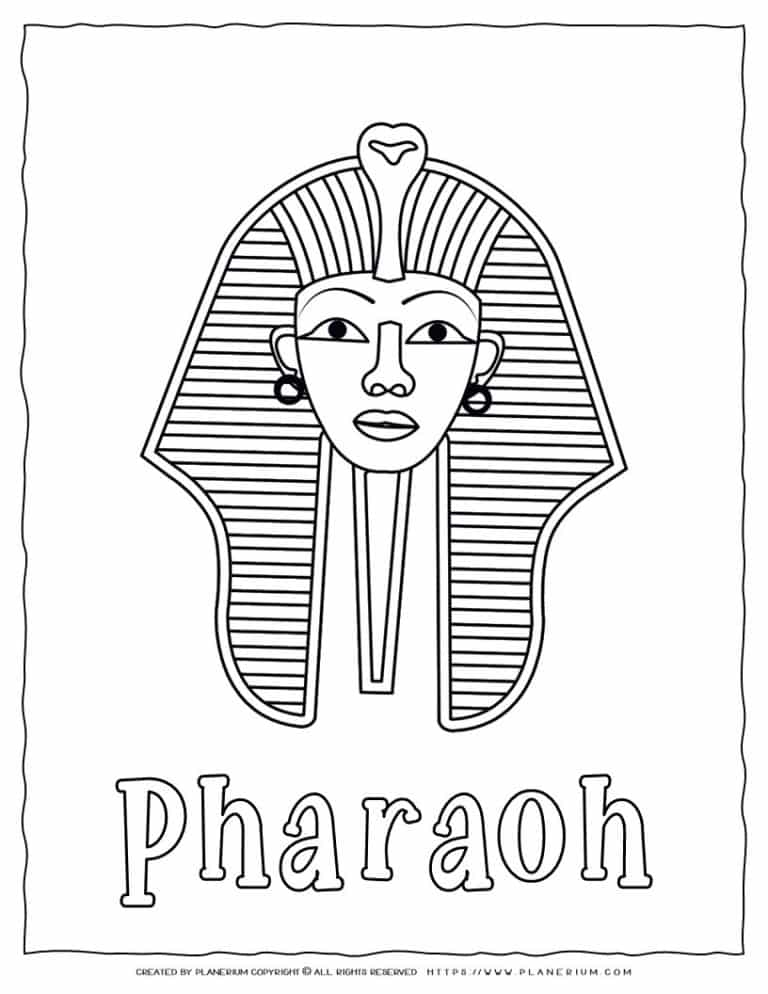 Pharaoh Coloring Page Title | Planerium