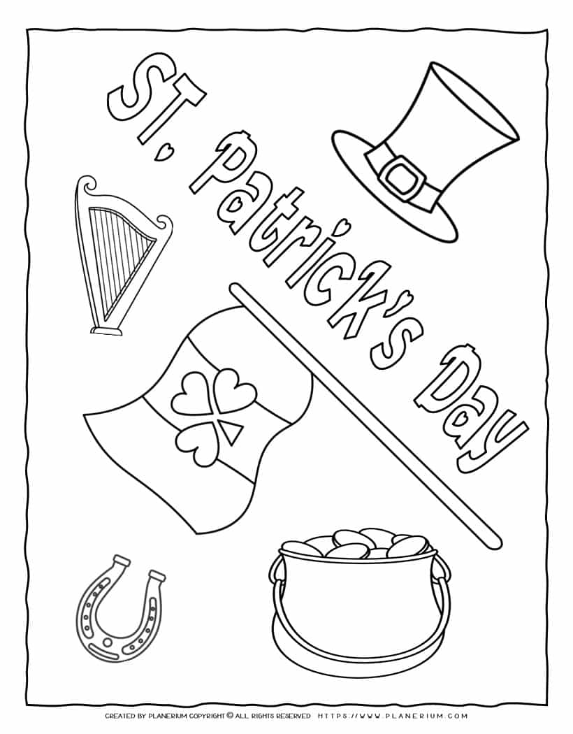 St. Patrick's Day - Coloring Page - Symbols | Planerium