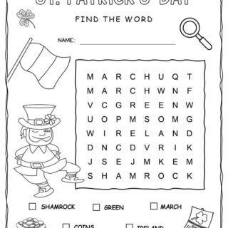 St. Patrick's Day - Word Search - Five Words | Planerium