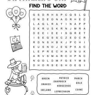 St. Patrick's Day - Word Search - Ten Words | Planerium