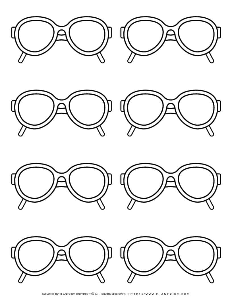 Glasses Template - Eight Glasses | Planerium