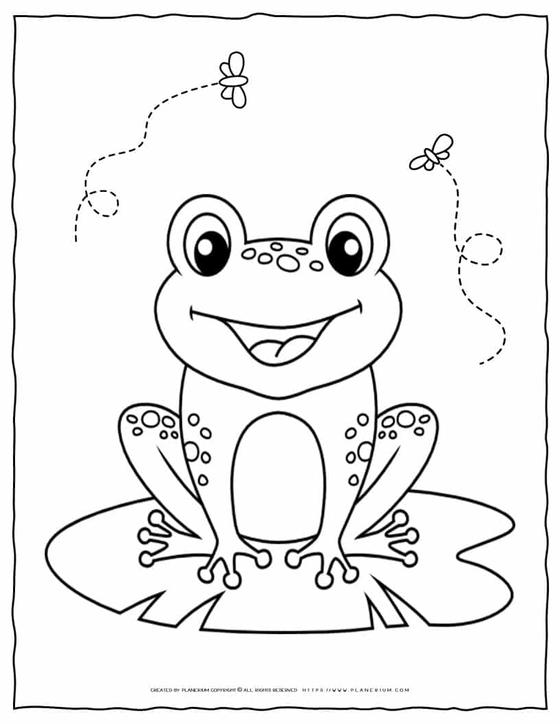 Happy Frog - Coloring Page | Planerium