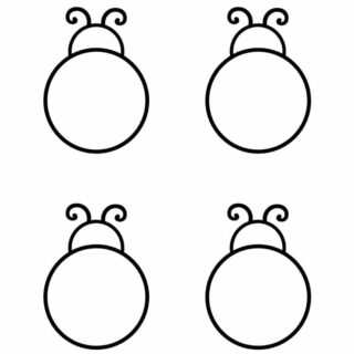 Ladybug Outline - Four Ladybugs | Planerium
