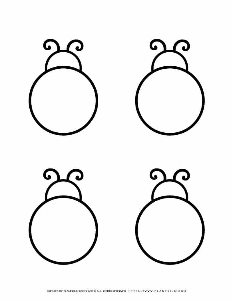 Ladybug Outline - Four Ladybugs | Planerium