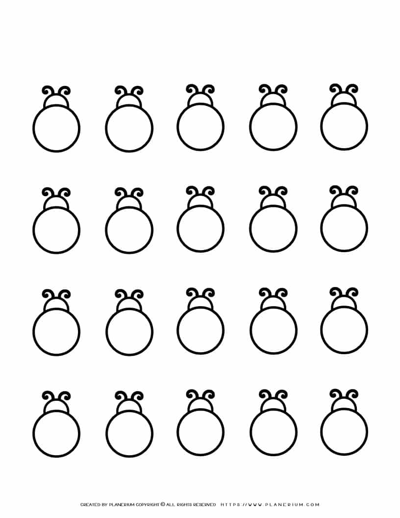 Ladybug Outline - Twenty Ladybugs | Planerium
