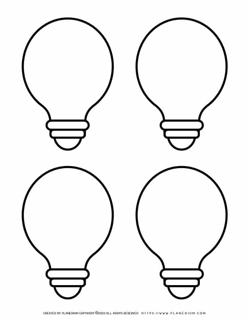 Lightbulb Outline - Four Lightbulbs | Planerium