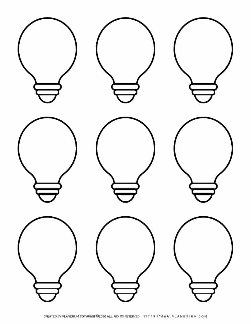 Lightbulb Outline - Nine Lightbulbs | Planerium