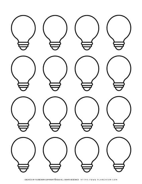 Lightbulb Outline - Sixteen Lightbulbs | Planerium