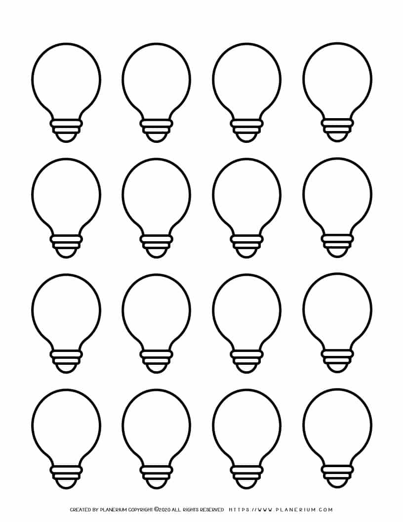 Lightbulb Outline - Sixteen Lightbulbs | Planerium