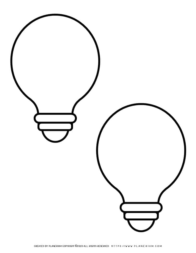 Lightbulb Outline - Two Lightbulbs | Planerium